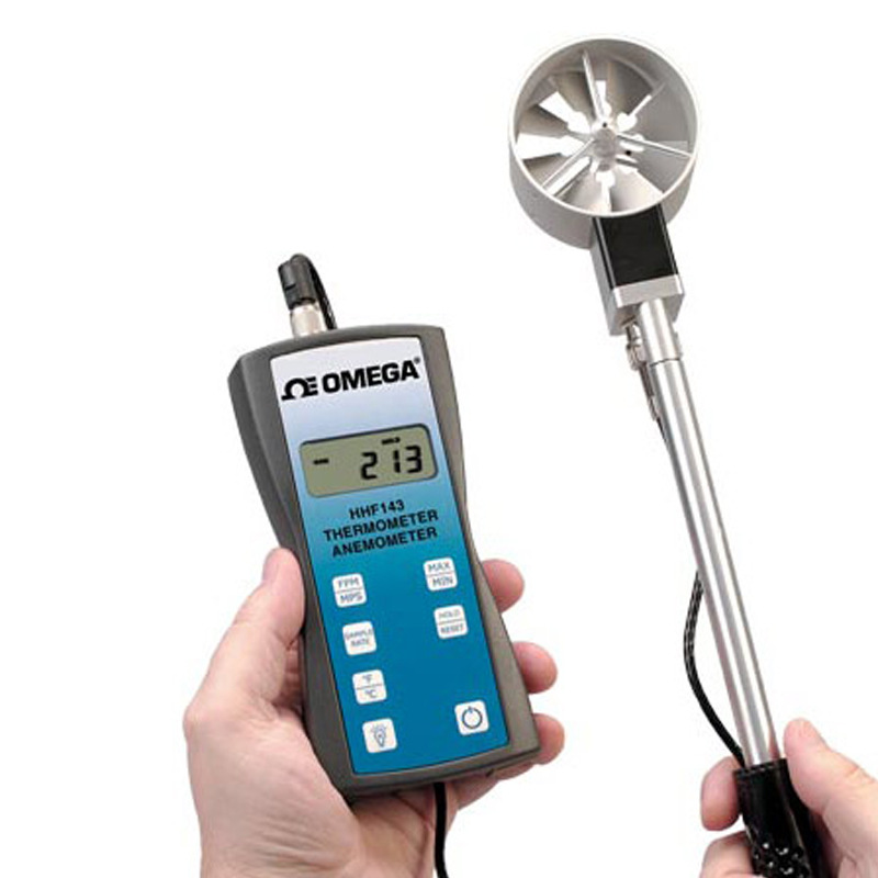 HHF143B-VHHF143B-V-30FT handheld number of US OMEGA metal impeller anemometers