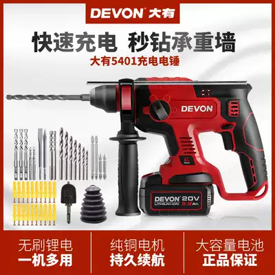 Large rechargeable impact drill 5401 brushless 20V lithium multi-function industrial grade electric pick drill three-use light electric hammer drill