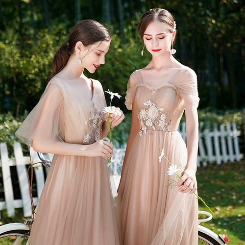 Весеннее летнее длинное платье подружки невесты