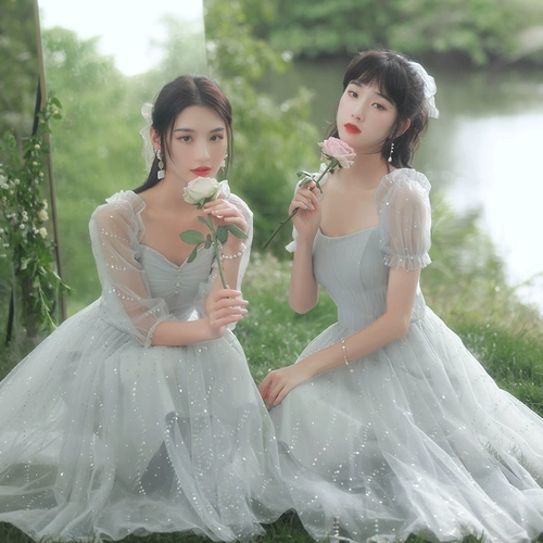 Весеннее длинное простое и элегантное платье подружки невесты, по фигуре, средней длины