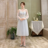 Длинное весеннее платье подружки невесты, длина макси