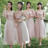 Весеннее длинное платье подружки невесты, простой крой, средней длины, длина макси