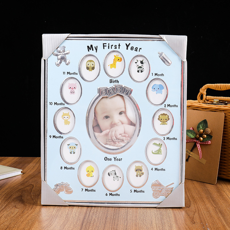 One-Year-Old Photo Frame, Baby and Children's Growth Record, Creative Commemorative Photo Frame, 12 Months, My First Year