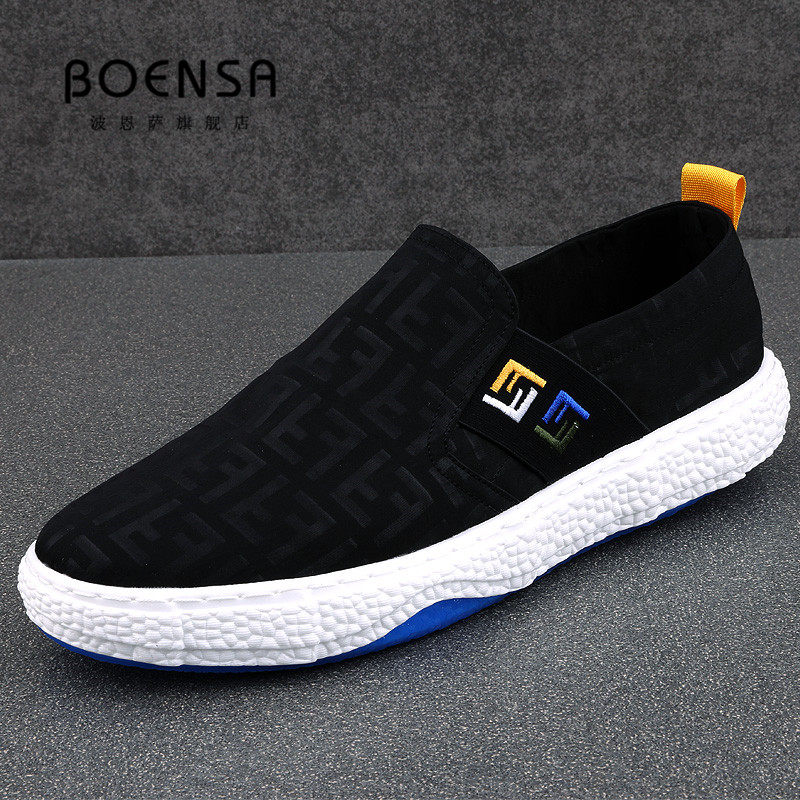 Sails shoes men's shoes Summer wave shoes one foot and sloth people old Beijing cloth shoes Han version trendy youth light driving shoes