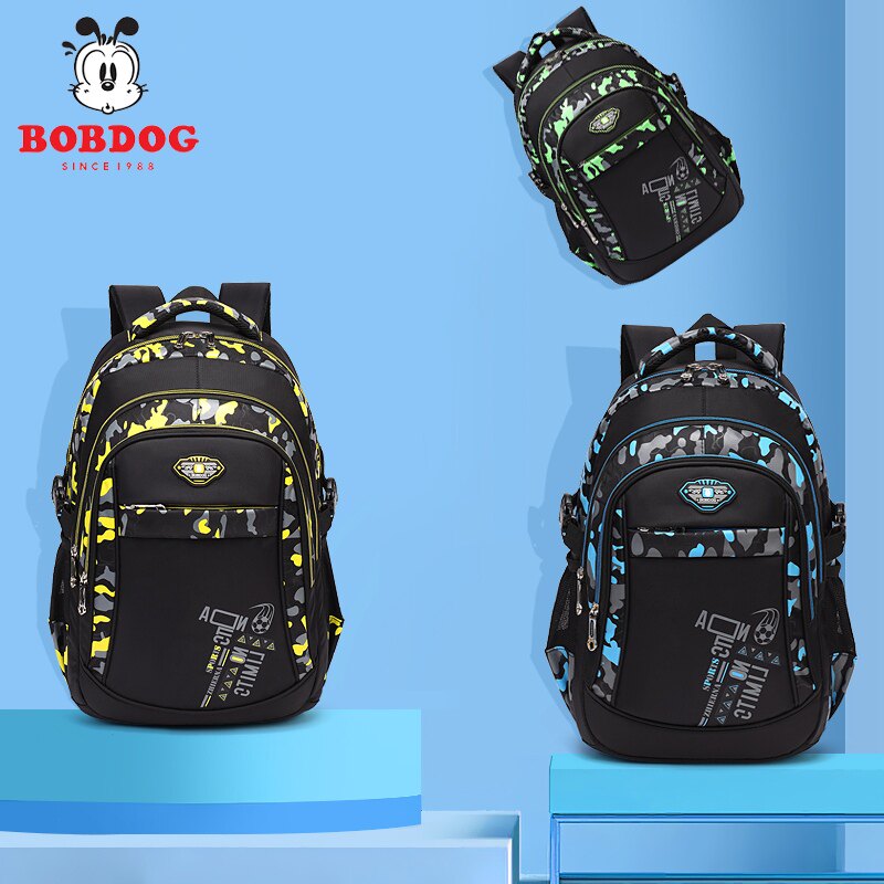 Babu Bean Elementary School Student School Bag Men 1-3-4-6 Grade Student Light Double Shoulder Bag Child Care and Shoulder Bag