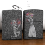 Оригинальная подлинная пара пожарной машины Zhibao Zippo керосина вышла замуж за любовь к машинному скелету, чтобы жениться