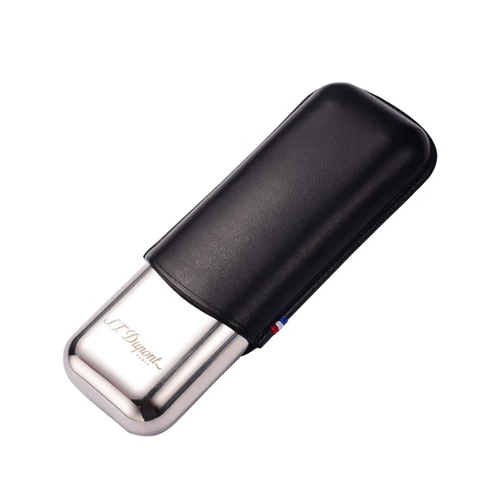 Французский Dupeng S.T.Dupont подлинный портативный двухстроительный металлическая сигаретная коробка кожа