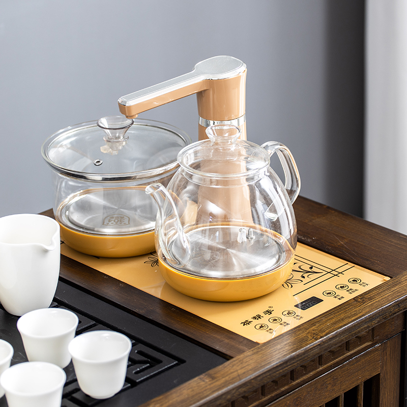 Fully automatic upper kettle electric heating kettle integrated household tea special water pumping tea set induction cooker cooking tea machine table-Taobao