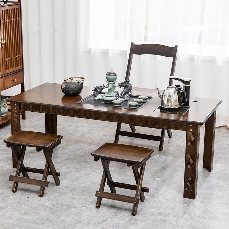 Kongfu Tea Desk Boiling Kettle Integrated Tea Tray Tea Dish Tea Set Tea Set Group Home Solid Wood Office Fully Automatic Tea Table