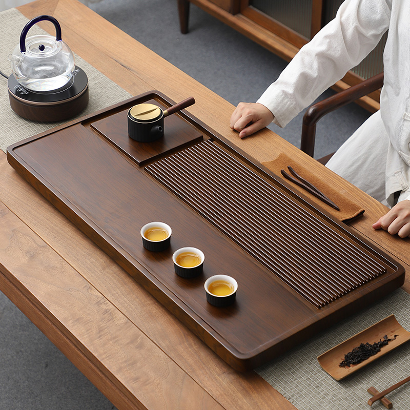 Tea Tray Solid Wood Home Electric Wood New Dry Bubble Small Tea Table Whole High-end Office Gong Fu Tea With Drain Tea Sea-Taobao