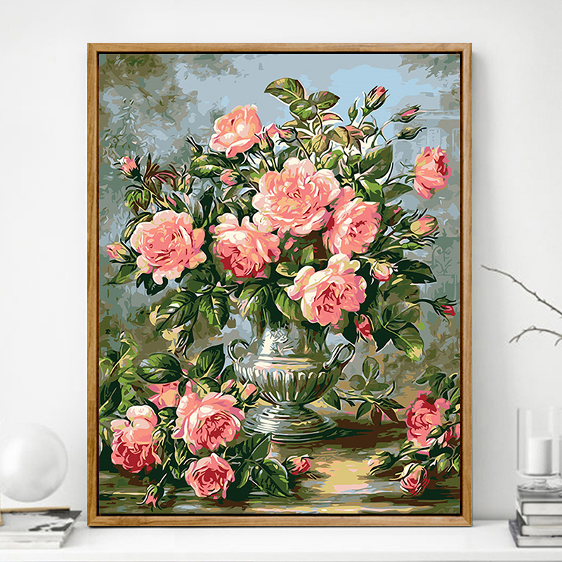 Diy painting diy manual filling plant couple pressure drawing restaurant decoration painting flower system