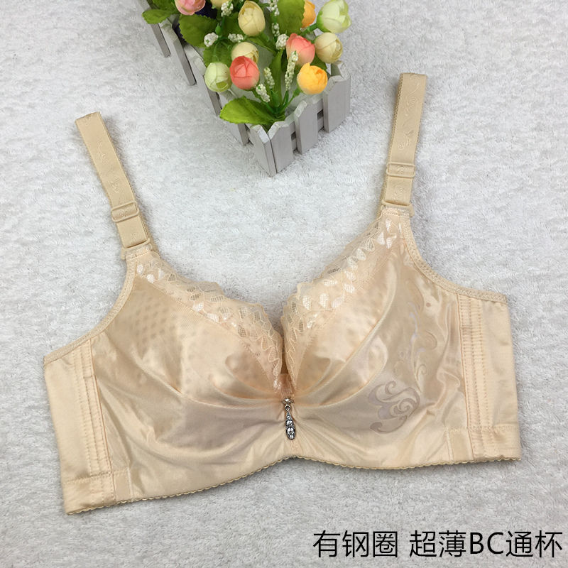 Mùa hè không siêu mỏng tụ tập xốp womens đồ lót áo ngực có vòng thép mỏng cho thấy ngực lớn chất béo nhỏ chị lớn.