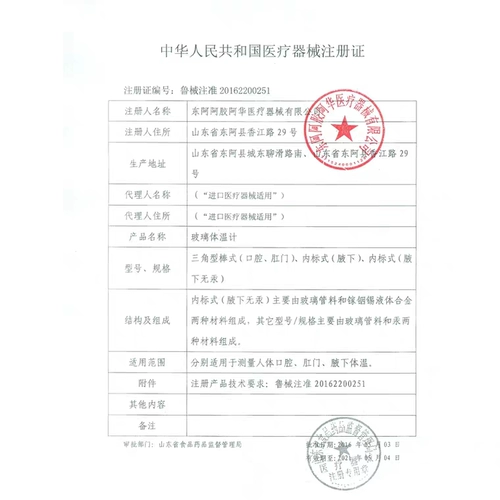 Стеклянный детский термометр