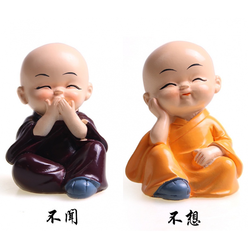 Resin - four - small monk car swing parts for small sand - mixed car interior decoration