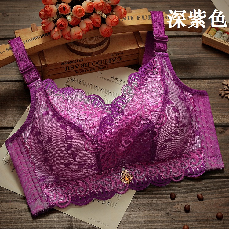 Phần dày của phụ nữ tập hợp trên áo ngực hỗ trợ ngực nhỏ để nhận được loại đồ lót ren ren gợi cảm mà không cần áo ngực bằng thép quần lót cotton