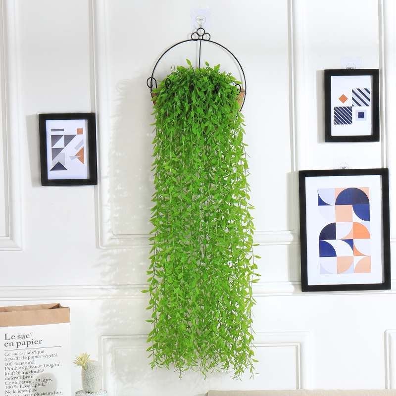 Simulation willow leaf wall hanging orchid plant plastic leaf ceiling rattan indoor block wall hanging green plant decoration