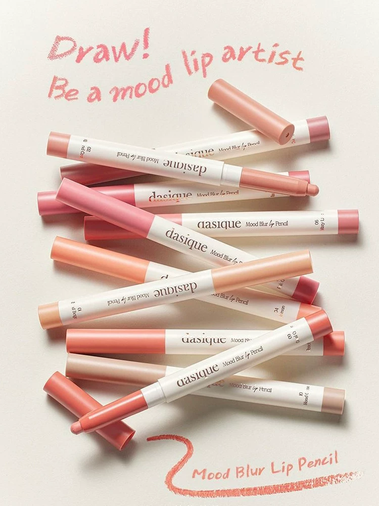 Карандаш для губ (dasique) Mood Blur Lip Pencil — матовое бархатное покрытие, натуральные оттенки для ежедневно
