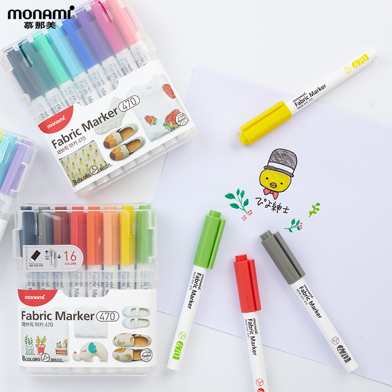 Monami flagship store Korea monami imported fabric marker pen T-shirt canvas and other materials graffiti painting children's creative coloring quick-drying non-fading Fabric Marker4