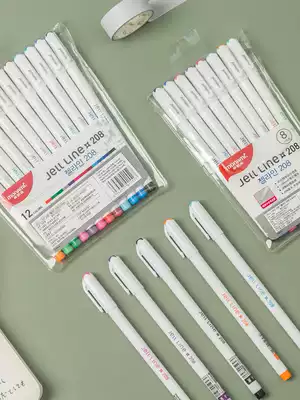 Korea Monami Monami 0 4mm needle tube color gel pen for note-taking special water-based learning office meeting writing small fresh 12-color mind map hook line pen 2037 Munami