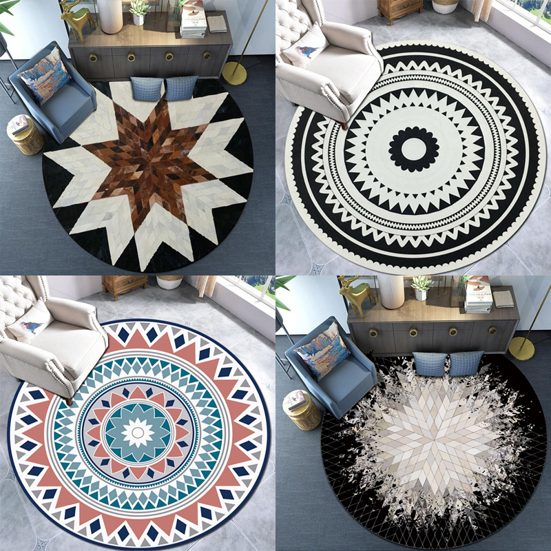 Round carpet Nordic ins style living room bedroom bedside blanket modern minimalist hanging basket hanging chair computer chair floor mat
