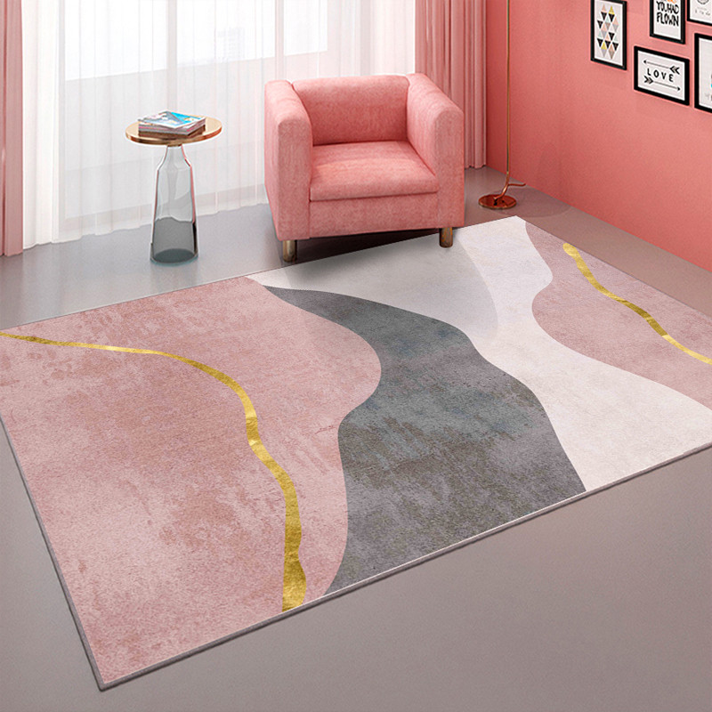 ins carpet bedrooms full of lovely pink bedside blanket modern minimalist living-room sofa tea table blanket home Nordic