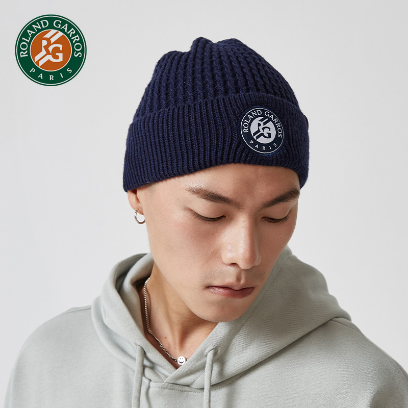 Roland Garros beanie hat men winter cold hat winter warm cotton hat autumn winter hat male tide winter knit hat