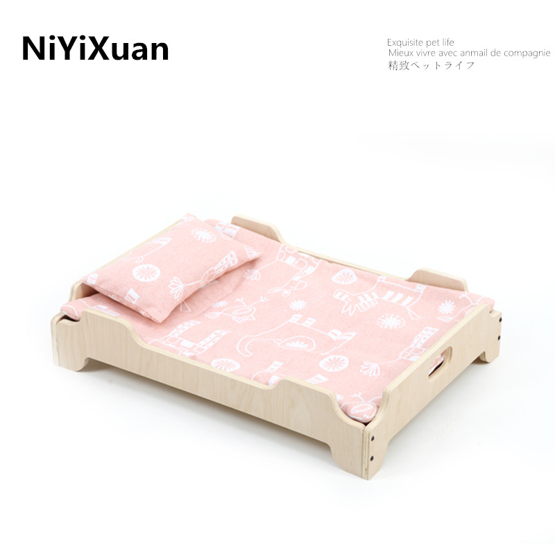 Dog socket wooden toddy gold hair can be removed autumn and winter pet bed large and medium sized wood pet supplies