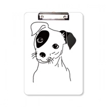 Cartoon puppy black and white pattern illustration flat folder writing pad exam A4 board paper clip