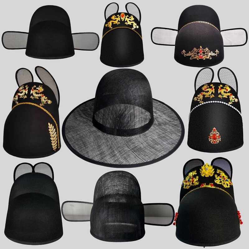 Ming-Style Black Hat Paired with Men's and Women's Hanfu Hats, Durable and Suitable for All Seasons, Ancient Style Round-Neck Robe, Ming Dynasty Official Hat Ming-Style Black Hat Paired with Men's and Women's Hanfu Hats, Durable and Suitable for All Seasons, Ancient Style Round-Neck Robe, Ming Dynasty Official Hat