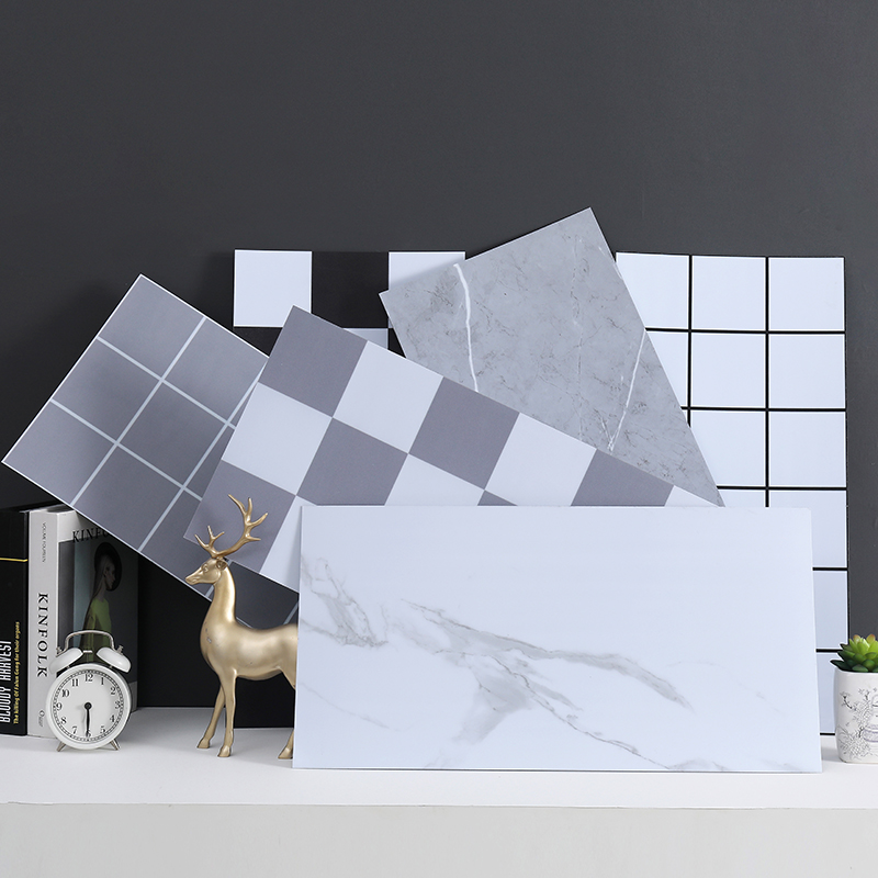 PVC Self-Adhesive Wall Sticker Imitation Tile Ground Floor Leather Storefront Plaid Wall Paper Makeup Room Renovated Waterproof Wool Adobe House Wallpaper