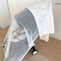 Korean style ins baby stroller mosquito net windshield and sunshade cloth breathable mosquito cover sun protection thin blanket breastfeeding feeding manufacturer