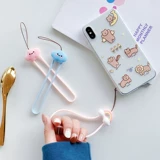 Apple, мультяшный трехмерный мобильный телефон, креативный ремешок, силиконовая подвеска, короткий браслет, рабочий аксессуар для ключей, защита при падении, японские и корейские, популярно в интернете