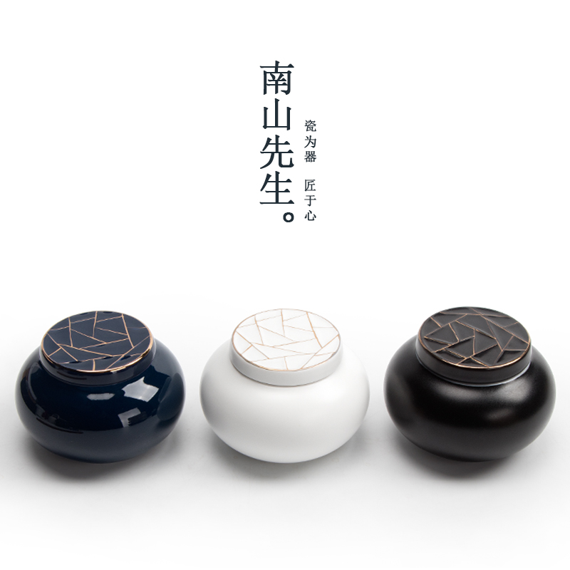 Mr. Nanshan Ji blue round tea pot ceramic sealed pot travel portable small tea pot kung fu tea set accessories