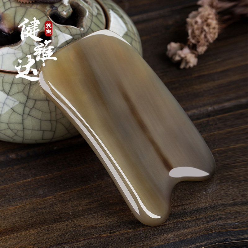 Large white horn board scraping natural whole body general meridian massage tablet lymphatic neck detoxification home