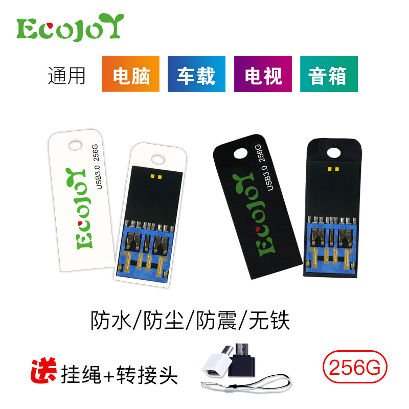 ECOJOY Arts share 256G ultra-thin No iron waterproof small U pan USB3 0 General invisible Mini small U disc high speed