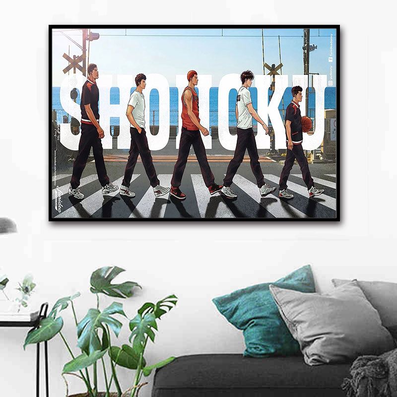 Dunk Basket Master Diy Digital Oil Painting Children Cartoon Cartoon Handmade color oil color painting cherry wood flower road stream Sichuan maple