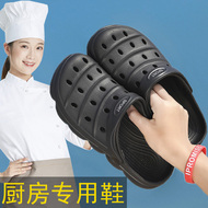 Dép Đi Trong Nhà Bếp Chống Trơn Trượt Cho Nữ 41-43 Size Lớn Tất Cả Các Lỗ Màu Đen Chống Thấm Nước Và Chống Dầu Giày Công Sở Đặc Biệt giày Đi Biển giày bảo hộ làm bếp
