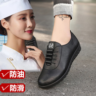 Bếp Đặc Biệt Giày Nữ Da Chống Thấm Nước Chống Trơn Trượt Làm Lâu Không Mệt Mỏi Người Phục Vụ Khách Sạn Đen Giày Đơn giày chống trượt cho bếp