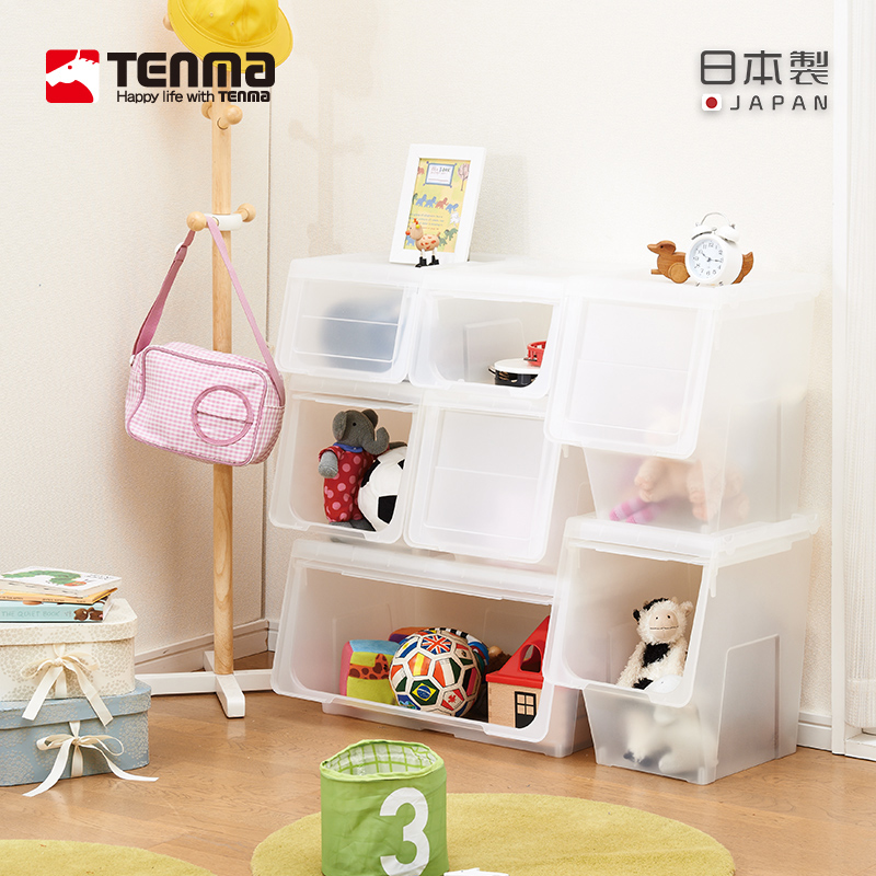 Japan imported tenma Tianma hippopotamus big plastic storage box living room toy storage box clothing sorting box