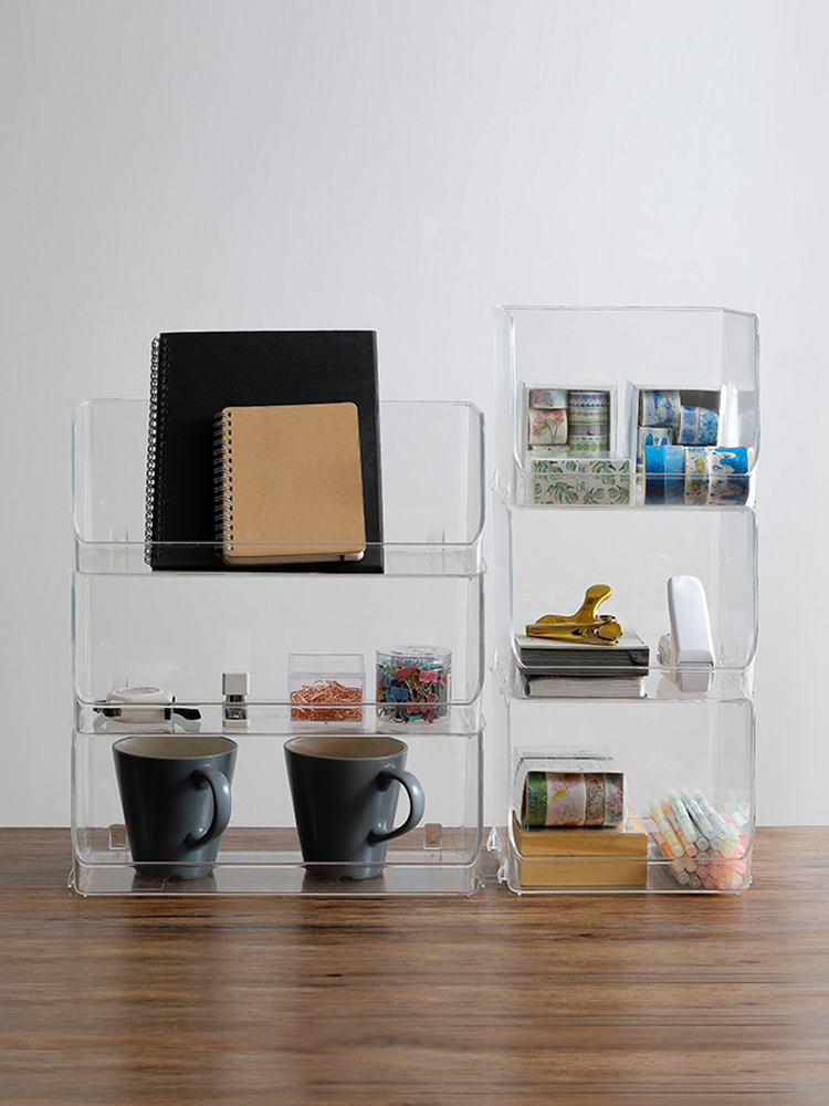 Tenma Tenma Co, Ltd Desktop shelf ins wind cosmetics storage shelf Book storage box finishing rack