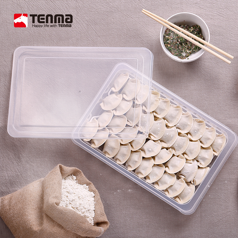 Tenma Japan Tianma dumpling storage box kitchen food refrigerator dumpling wonton pasta plastic preservation box small