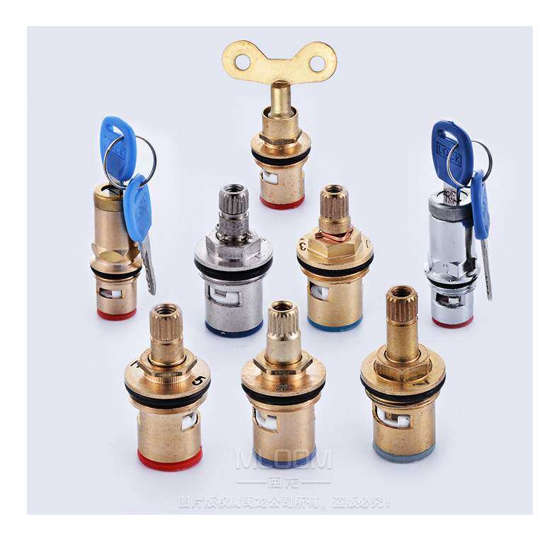 Faucet copper valve core hot and cold water quick opening triangle valve washing machine switch ceramic valve core copper head repair accessories