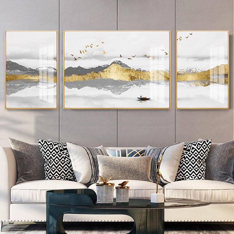 New Chinese living room sofa background wall decoration painting modern convenient three-dimensional atmospheric upscale hanging painting modern minimalist painting