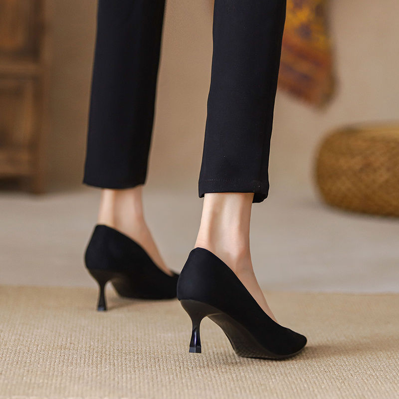 Brand Clearance Flight Attendant Comfortable Soft-Soled Women's Shoes Black Stiletto Single Shoes Professional Work Attire Etiquette Mid-Heel Work Shoes for Women Brand Clearance Flight Attendant Comfortable Soft-Soled Women's Shoes Black Stiletto Single Shoes Professional Work Attire Etiquette Mid-Heel Work Shoes for Women