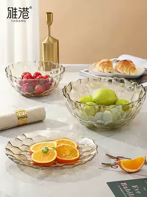 Crystal glass fruit plate living room home modern creative Net red fruit basket Nordic style fruit plate snack plate
