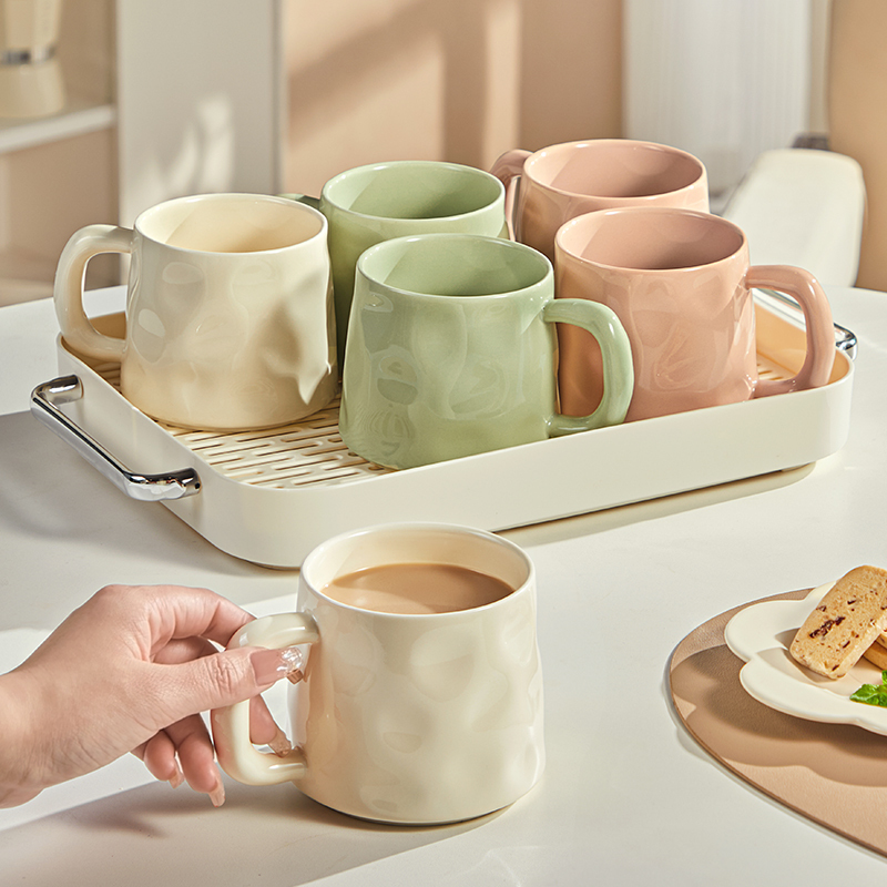 Ceramic Water Cup Set for Home Use in the Living Room, Breakfast Coffee Cup, Hospitality Tea Cup, Large Capacity Drinking Water Heat-Resistant Mug Set Ceramic Water Cup Set for Home Use in the Living Room, Breakfast Coffee Cup, Hospitality Tea Cup, Large Capacity Drinking Water Heat-Resistant Mug Set