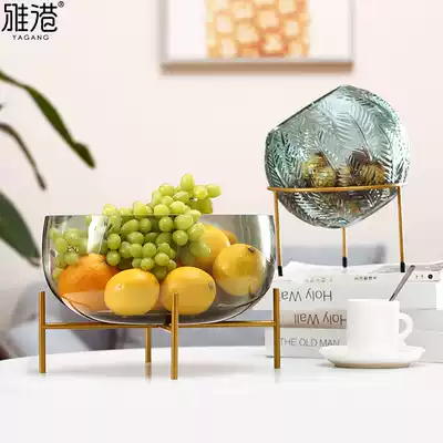 Net red Nordic fruit plate living room household coffee table crystal glass light luxury high-end creative snacks candy box fruit Basin