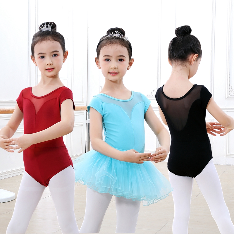 Children Dance Jersey Service Short Sleeve Girl Girl Test Suit Girl Ballet Dresses Toddler China Dance Dress Pure Cotton