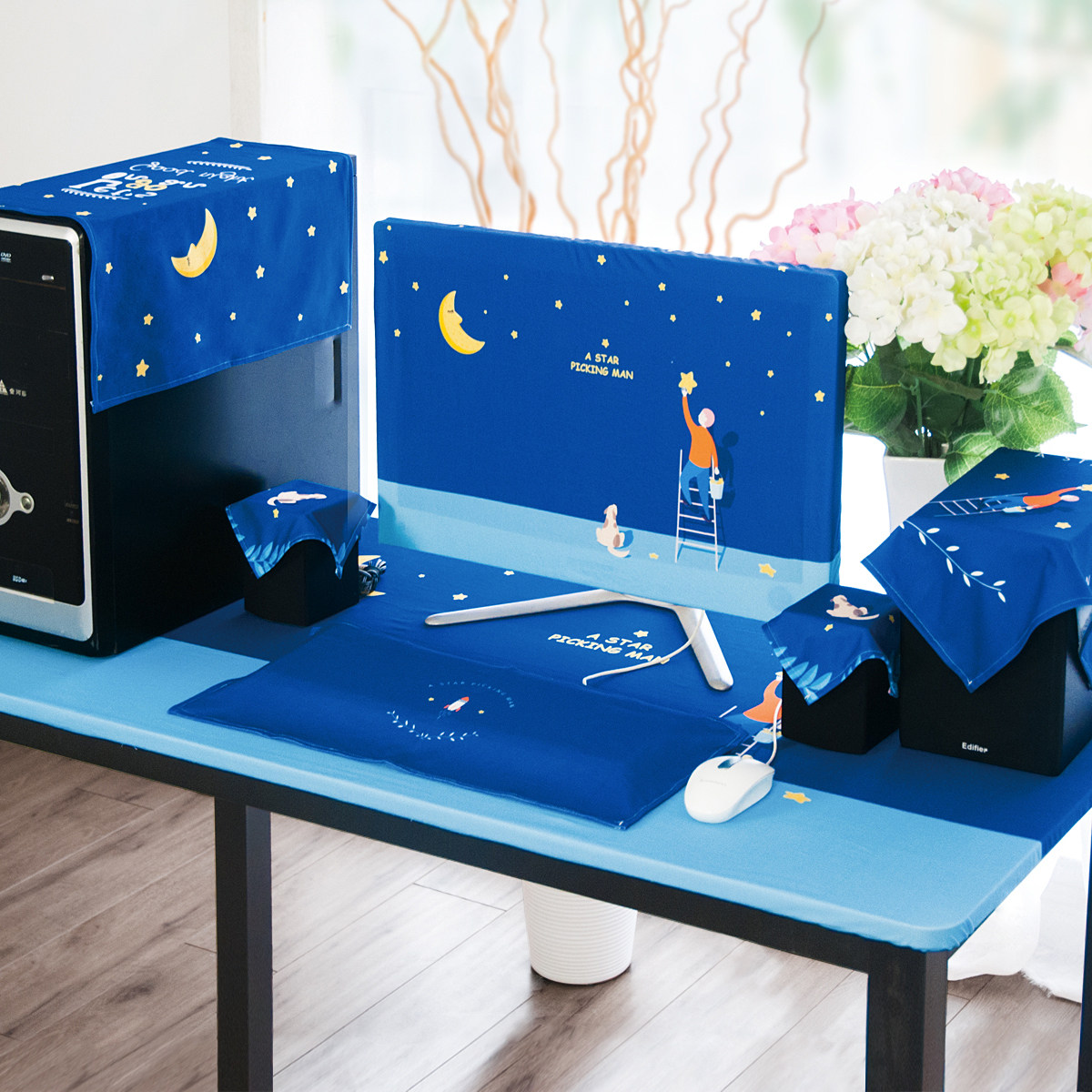 Fabric computer dust cover Desktop All tablecloth cover LCD display keyboard main shell cute cover custom