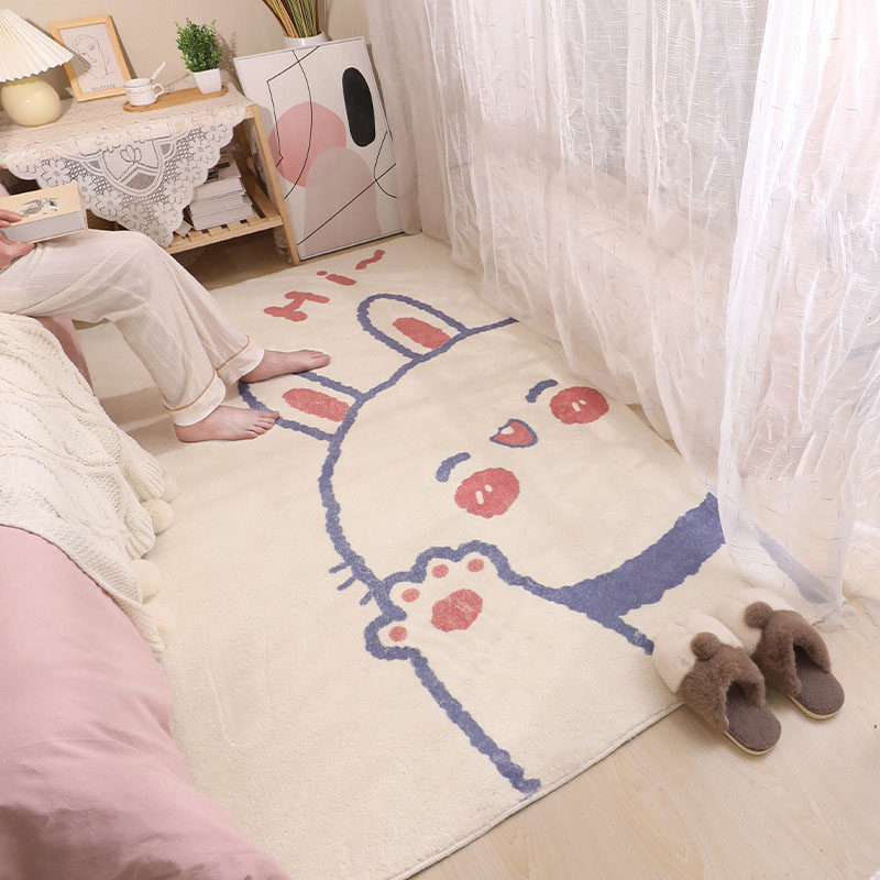 Carpet bedroom ins style girl's room bedside plush blanket cute short hair children's living room full of small floor mats